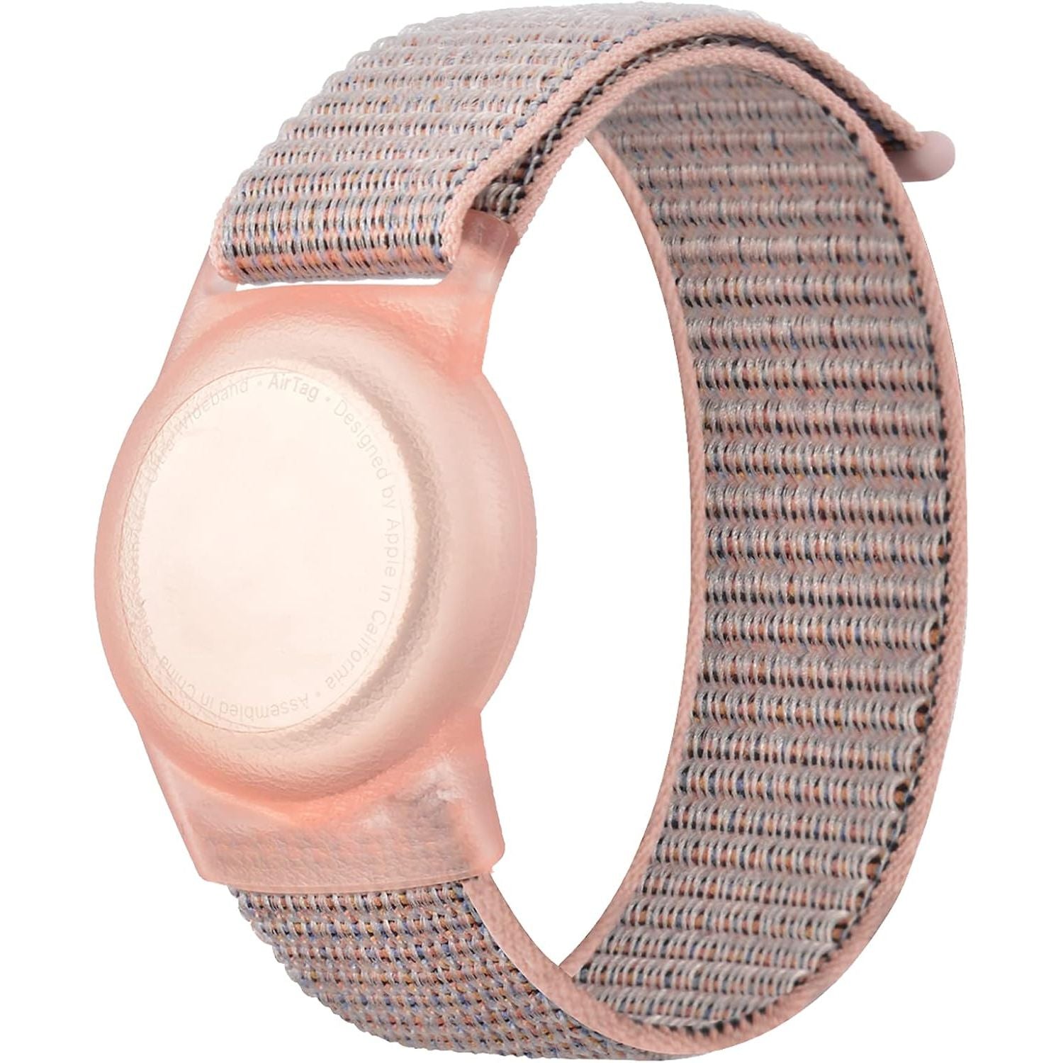 Buy now Kids Wristband Compatible with Apple AirTag, Protective Case for Air Tag GPS Tracker Holder with Nylon Bracelet, Adjustable Anti Lost Watch Band for Toddler Child Elder(Rainbow A) Pink at indiglob india