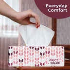 Price Value Facial Tissues Cube Boxes, Soft 2-Ply, 230 Sheets, 4 Pack