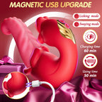 AAVibe Rose Sex Toys Vibrator for Women, 10 Licking Realistic Tongue, Red