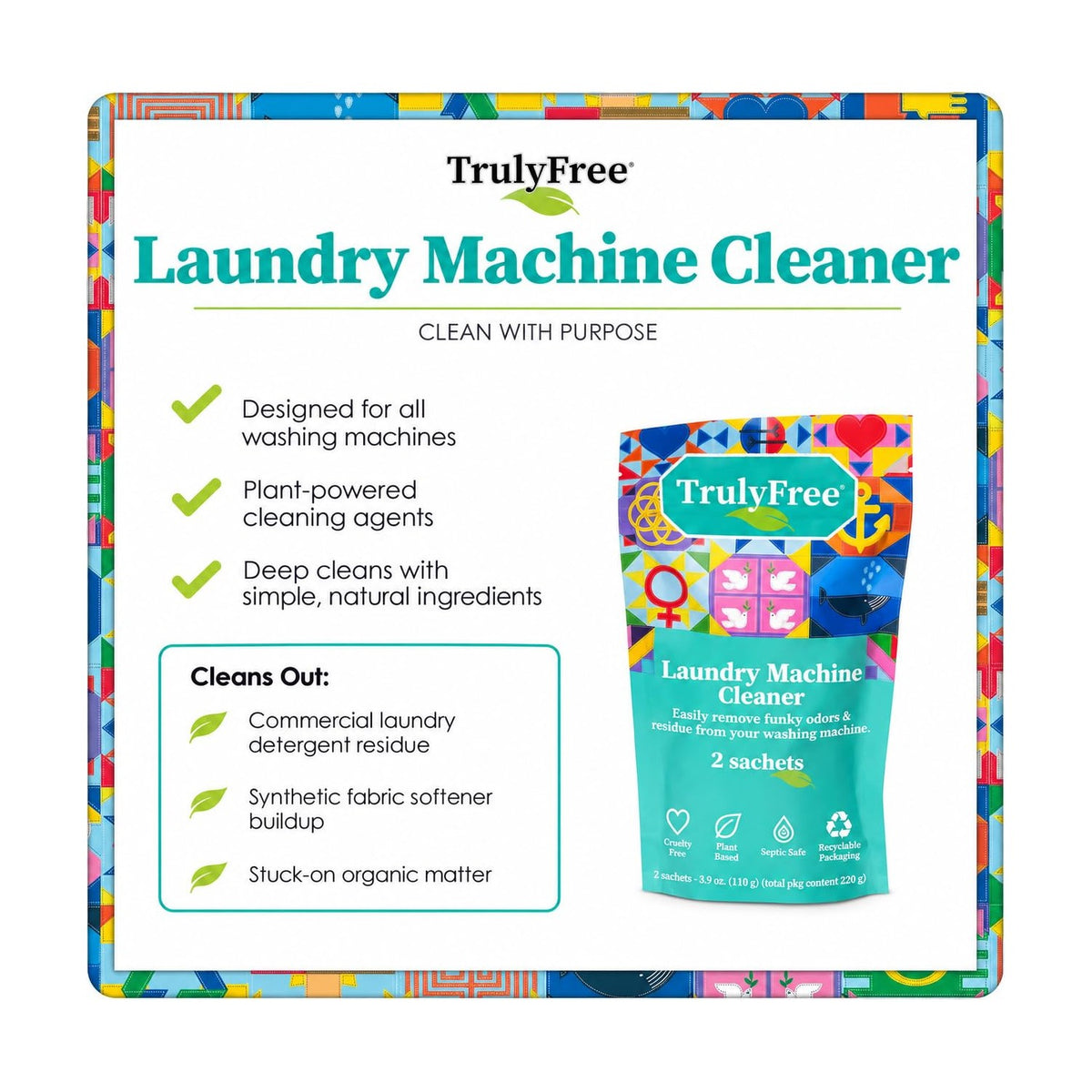 Truly Free Laundry Washing Machine Cleaner & Deodorizer