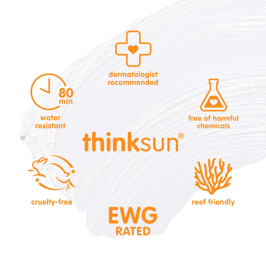 Thinkbaby Mineral Sunscreen Stick SPF 30, 0.64 Oz, Vegan & Water Resistant