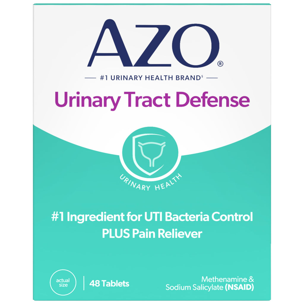 AZO Urinary Tract Defense Antibacterial Protection, 48 Tablets | From the #1 Doctor Recomended Brand± UTI Symptom Relief in as Little as 20 Minutes, Relieves Urinary Pain, Burning & Urgency*