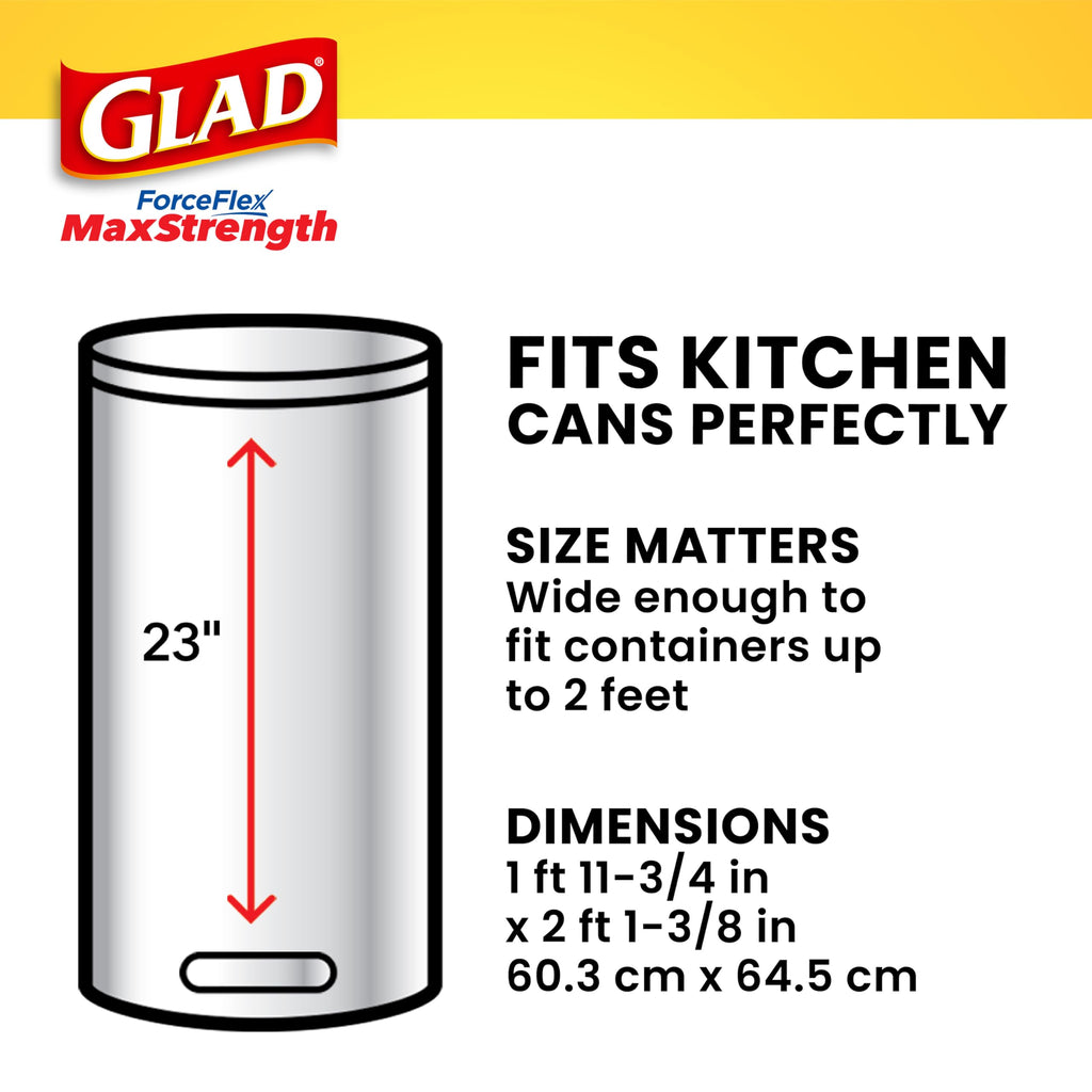 Glad Tall Kitchen Trash Bags 13 Gallon, MaxStrength Mountain Air Garbage Bags, Drawstring, 90 Count