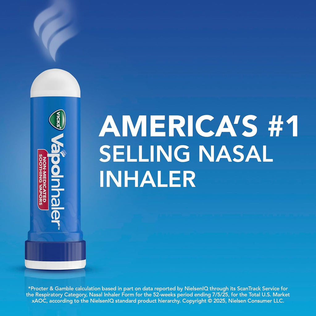 Buy now Vicks VapoInhaler, On-the-Go Portable Nasal Inhaler, Non-Medicated, With Refreshing Vicks Vapors, Menthol Scent , 2 Scented Sticks at indiglob india