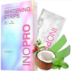 Buy now InoPro Teeth Whitening Strips 14 Treatments Kit - Enamel Safe Teeth Whitener, Peroxide-Free, Green White Strips for Teeth Whitening with Arbutin, Coconut Oil, Deep Stains Removal (28 Strips) 28 Count (Pack of 1) at indiglob india