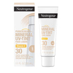 Buy now Neutrogena Purescreen+ Mineral UV Tint Face Liquid Tinted Sunscreen - with 100% Mineral Actives & Vitamin E, Enhances Natural Tone, Water Resistant, Broad Spectrum SPF 30, 1.1 fl oz at indiglob india