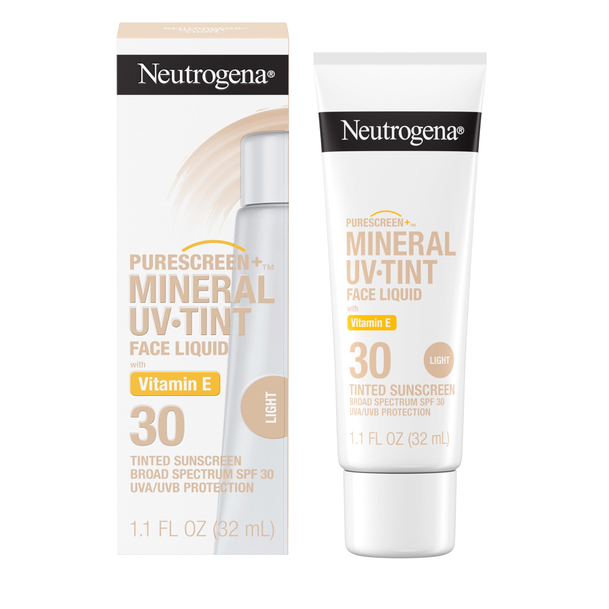 Buy now Neutrogena Purescreen+ Mineral UV Tint Face Liquid Tinted Sunscreen - with 100% Mineral Actives & Vitamin E, Enhances Natural Tone, Water Resistant, Broad Spectrum SPF 30, 1.1 fl oz at indiglob india