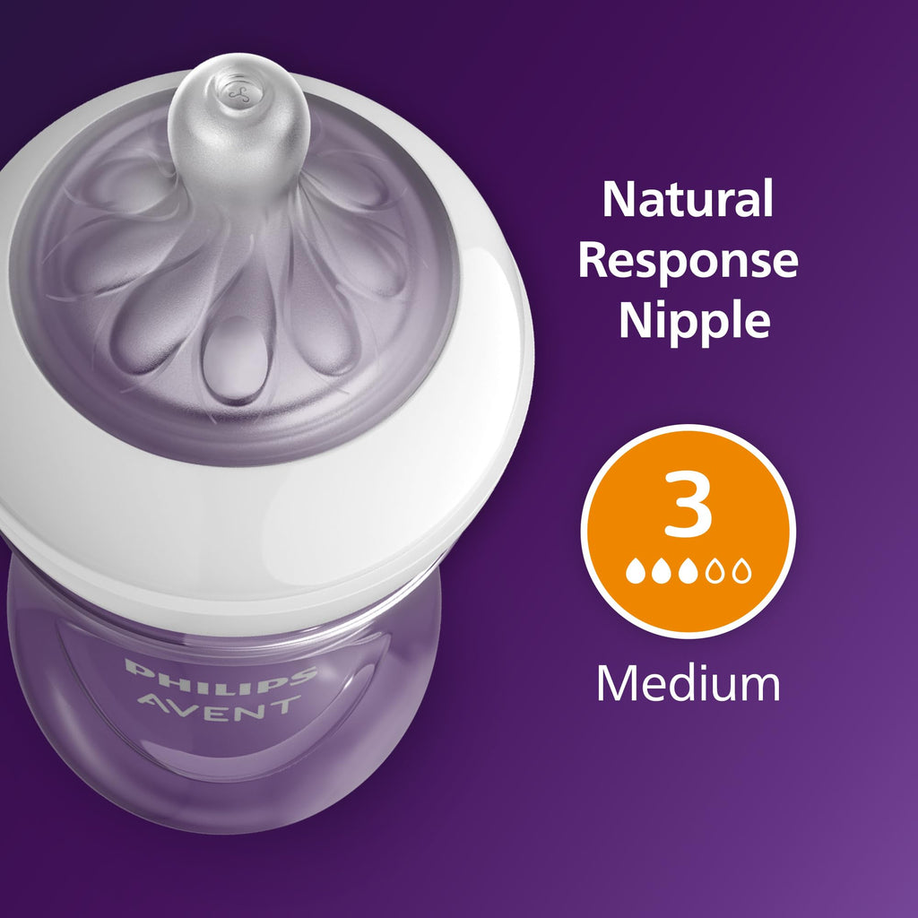 Philips Avent Natural Baby Bottles, Medium Flow, 9 oz, BPA-Free, 2-Pack