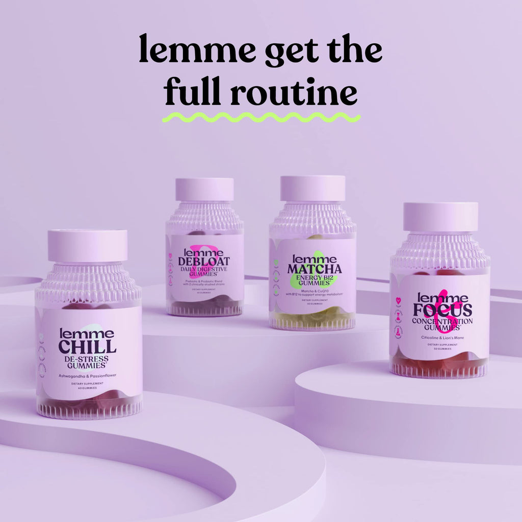Lemme Focus Concentration & Brain Health Gummies (50 Gummies) | Cognizin Citicoline, Lion's Mane Mushroom, Vitamin B12 to Support Focus + Concentration - Gluten Free, Caffeine Free