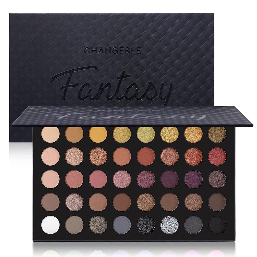 UCANBE Highly Pigmented Eye Makeup Palette, Matte Shimmer Metallic Eyeshadow Pallet Long Lasting Blendable Natural Colors Make Up Eye Shadows Cosmetics Gift Kit
