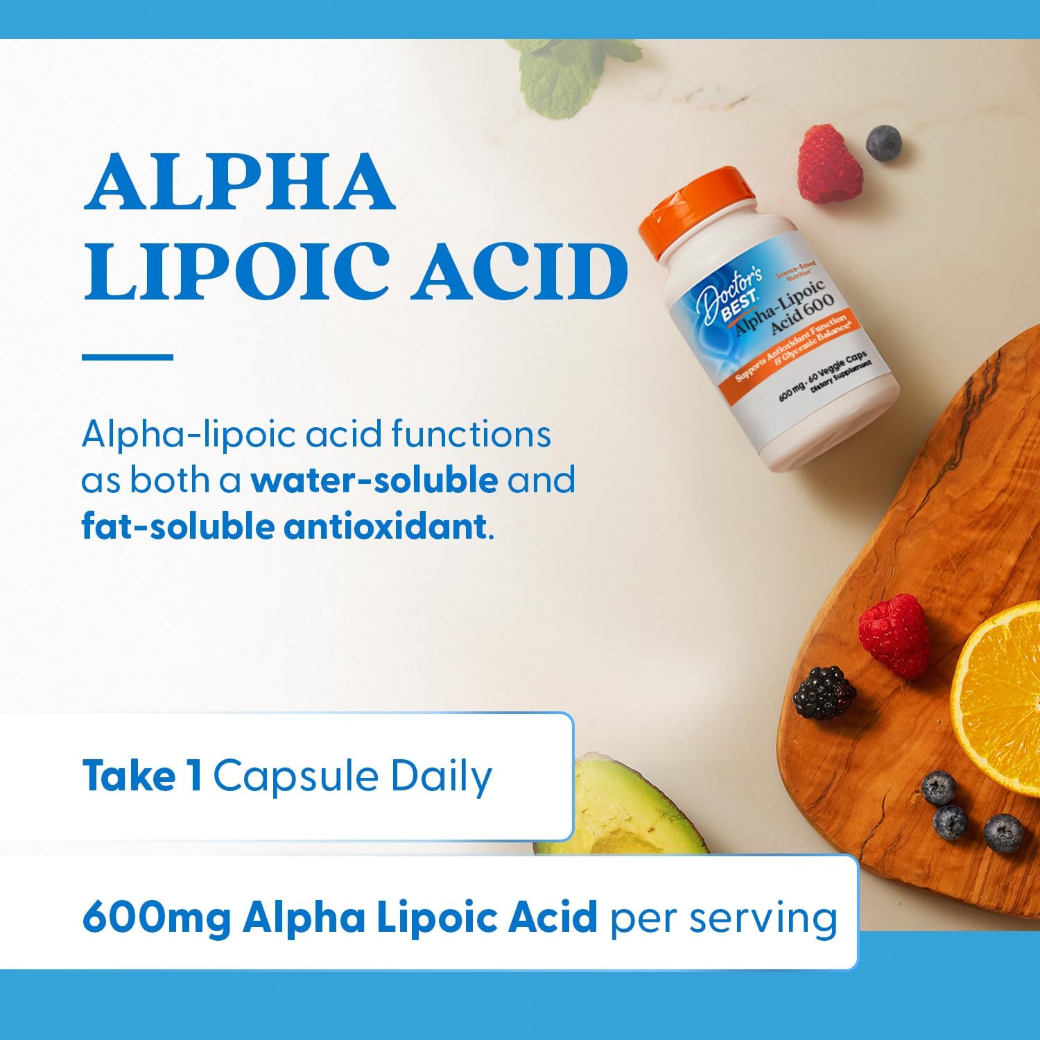 Buy now Doctor's Best Alpha-Lipoic Acid 600, Supports Antioxidant Function & Glycemic Balances, Non-GMO, Gluten Free, Vegan, Soy Free, 600 mg, 60 Veggie Caps at indiglob india