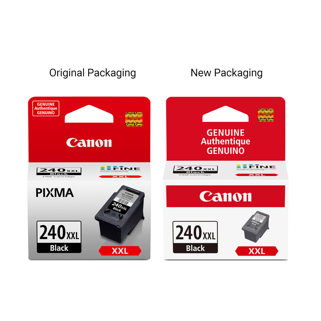 Canon PG-240 XXL Genuine Black Ink Cartridge, Compatible with MG2120/3120/4120, MX512/432/472/372/392/522/532/452, MG2220/3220/4220/3520/3620, TS5120