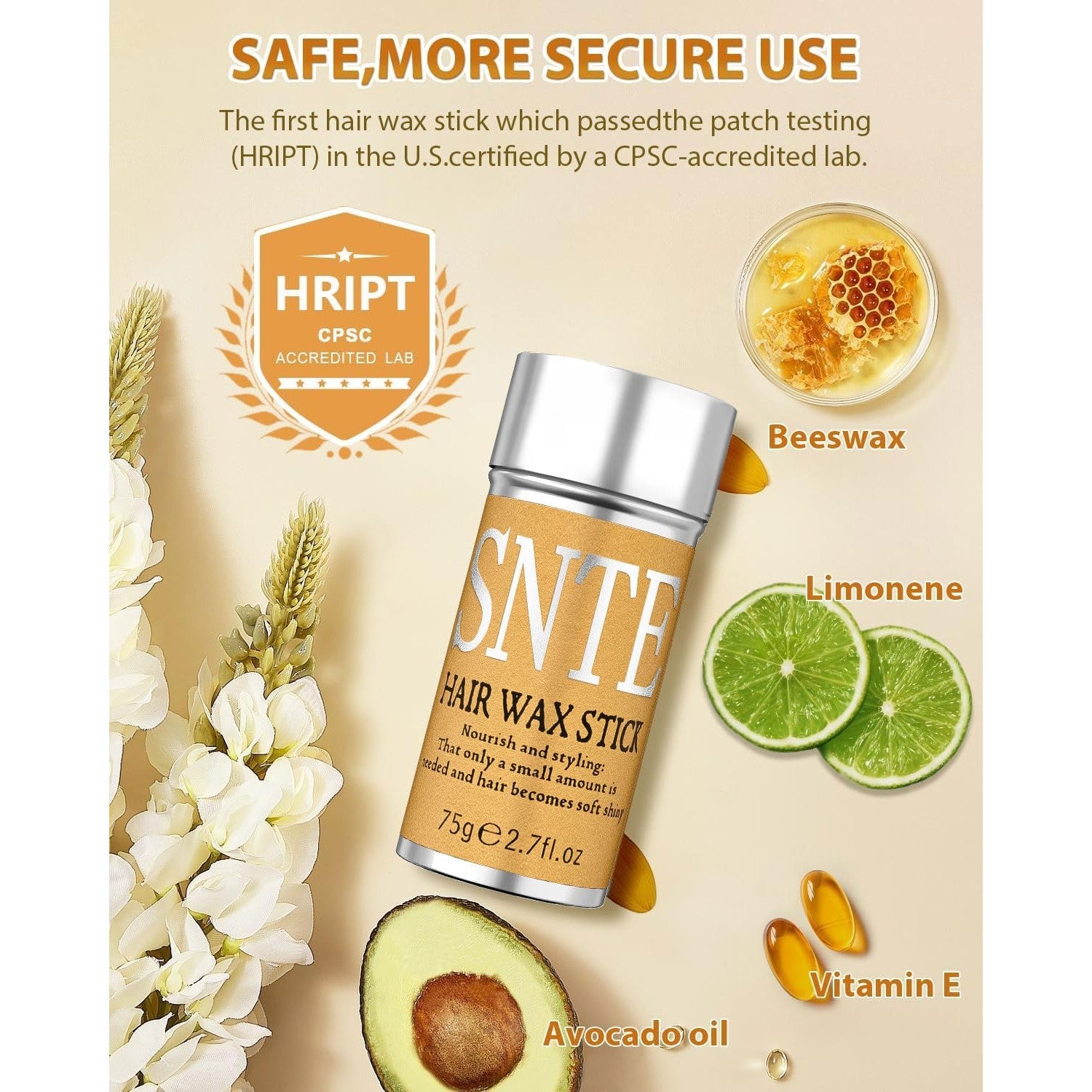 Samnyte Hair Wax Stick, Gel Tamer for Flyaways, Nourishing Slick Stick Pomade for Women & Kids, Slick Back & Styling Cream, Hair Styling Accessories for Teen Girls Gifts, 2.7 Fl Oz | Nourishing