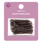 Amazon Basics Bobby Pins in Case Brown 72 Count (Pack of 4)
