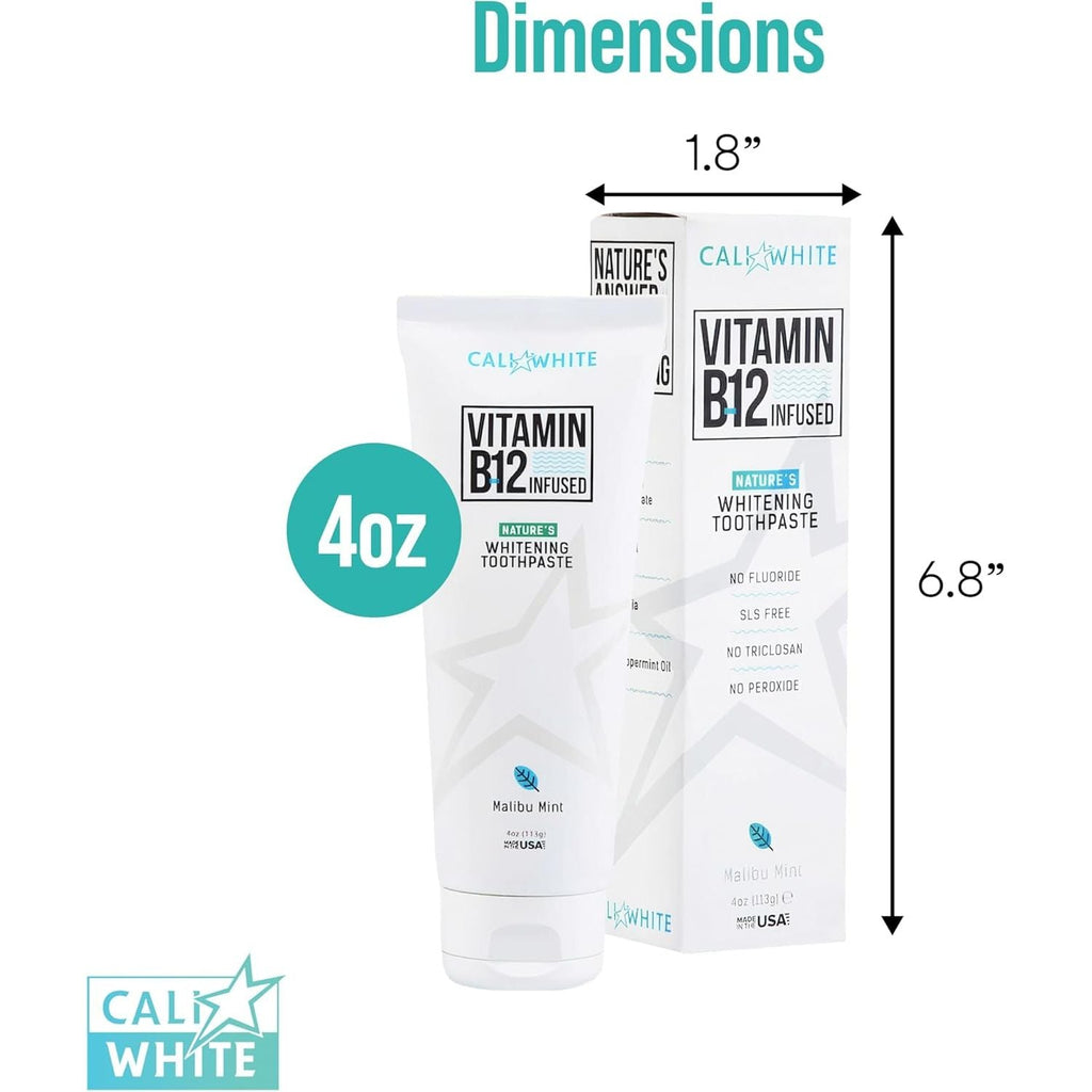 Buy now Cali White No Fluoride Whitening Toothpaste, Infused with Vitamin B12, Pacific Mint, 4 Ounce (1 Pack) at indiglob india
