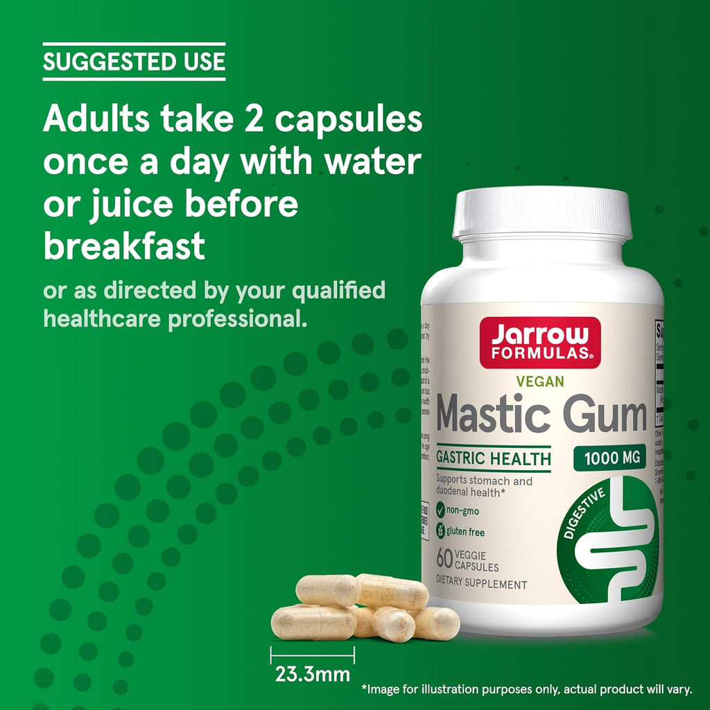 Buy now Jarrow Formulas Mastic Gum 1000 mg - 60 Veggie Caps - Natural Formula Supporting Stomach, Duodenal & Oral Health - 30 Servings at indiglob india