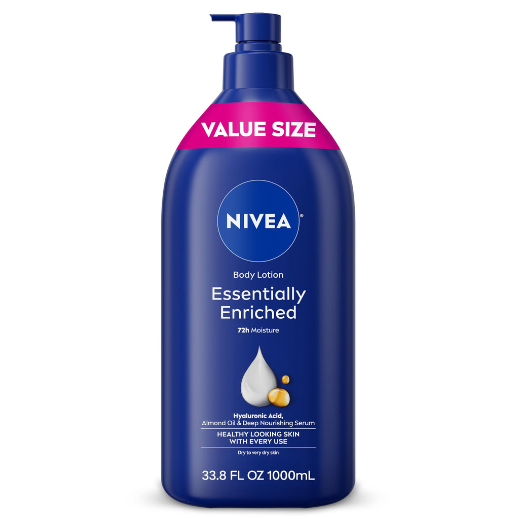 NIVEA Essentially Enriched Body Lotion Very Dry Skin, 33.8 Fl Oz Value Size