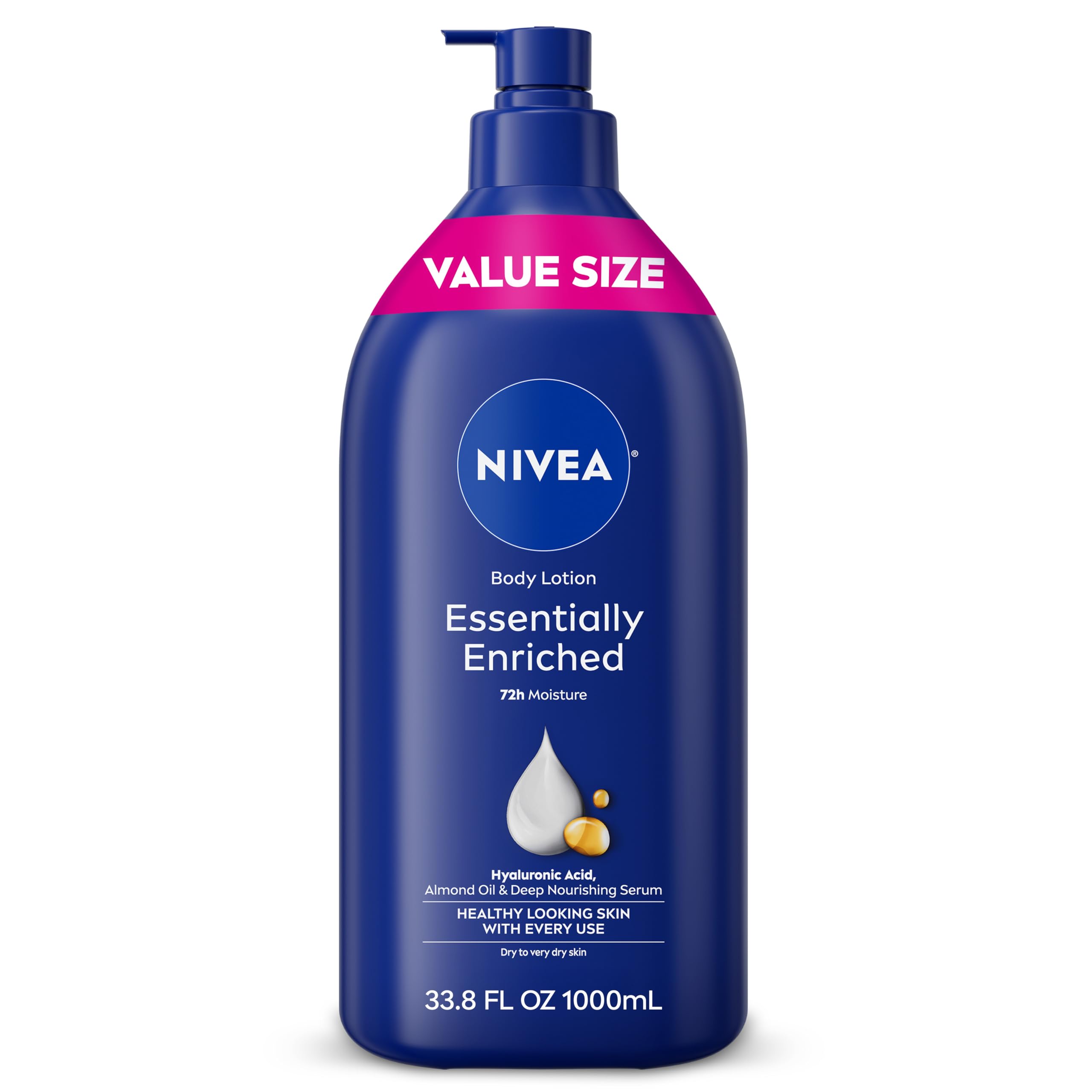 NIVEA Essentially Enriched Body Lotion Very Dry Skin, 33.8 Fl Oz Value Size