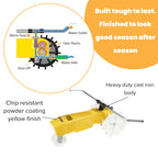 Nelson Rain Train 13,500 Square Feet Cast Iron Outdoor Lawn Traveling Water Sprinkler for Yard, and Garden, with Auto Shut Off, Yellow