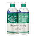 Renpure Tea Tree & Rosemary Rebalancing Shampoo & Conditioner Set 2x24oz | Plant-based*, sulfate-free duo cleanses and conditions to rebalance moisture and keep the scalp fresh for 72HR*