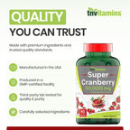 tnvitamins Cranberry Pills for Women & Men - 90 Capsules | Supports Urinary Tract Health* | Cranberry Concentrate Supplement | Bladder & Kidney Support* | Supports Women's Health* | Antioxidants