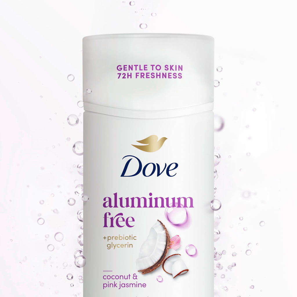 Dove Deodorant Stick Coconut & Pink Jasmine Aluminum Free 2.4 Oz | 72H Odor Protection