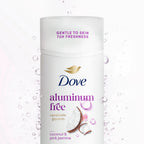 Dove Deodorant Stick Coconut & Pink Jasmine Aluminum Free 2.4 Oz | 72H Odor Protection