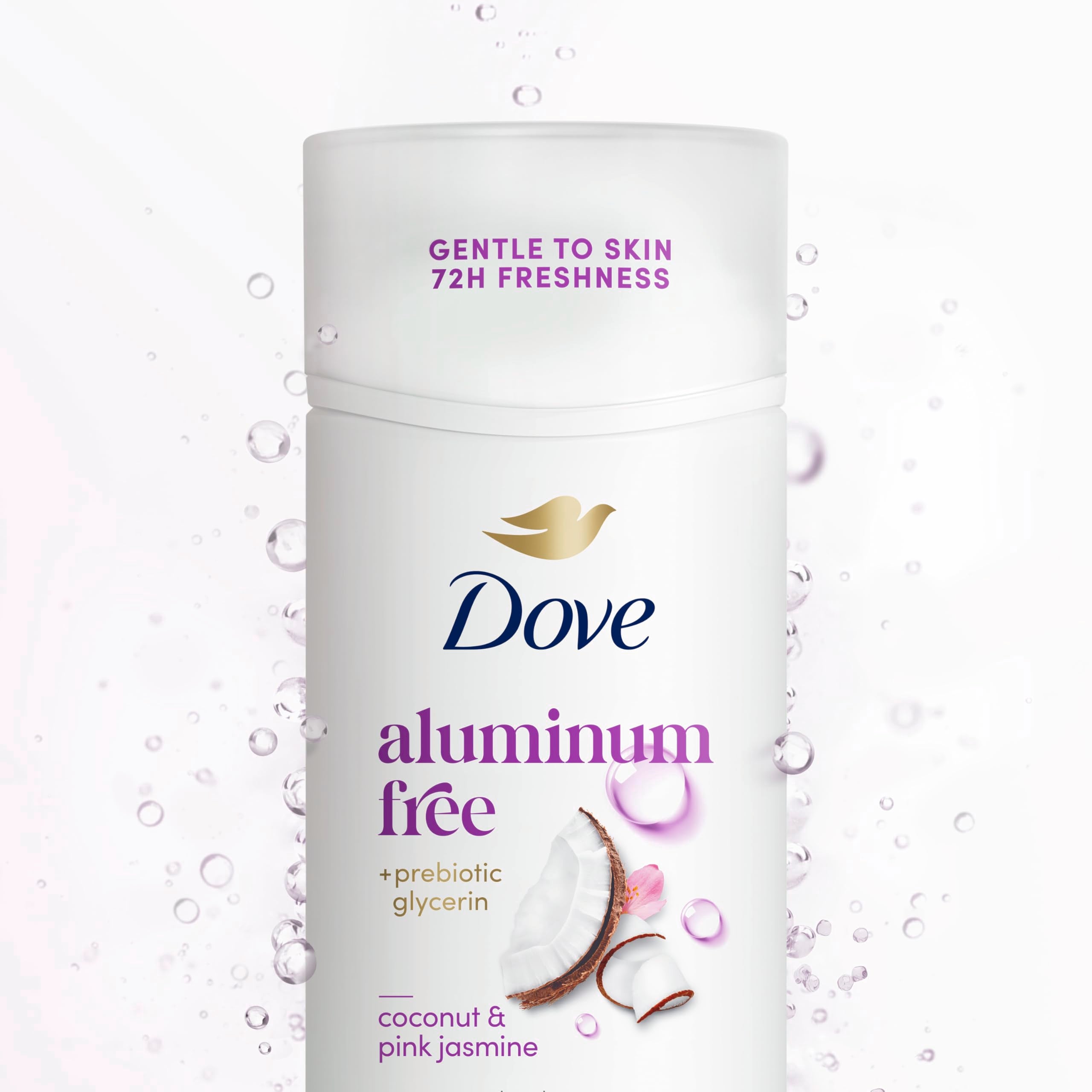 Dove Deodorant Stick Coconut & Pink Jasmine Aluminum Free 2.4 Oz | 72H Odor Protection