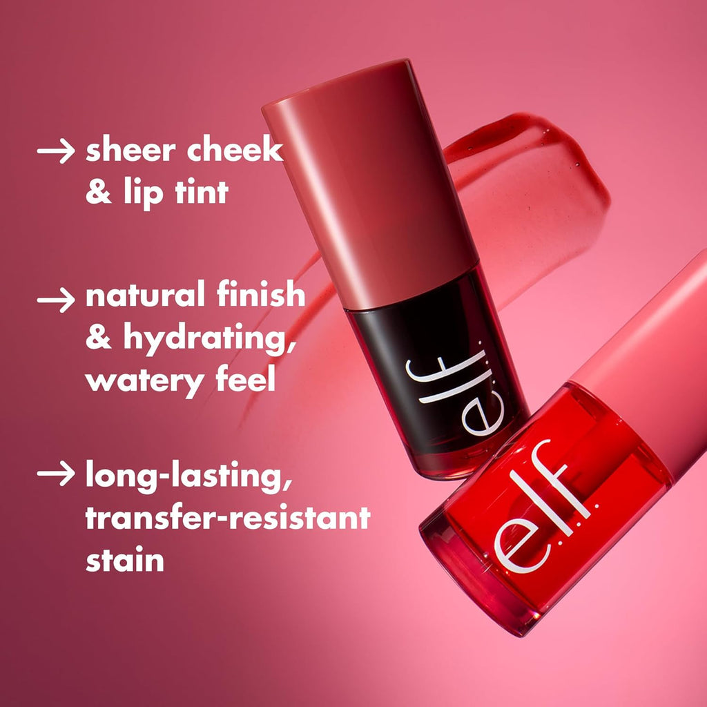 Buy now e.l.f. Sheer For It Blush Tint, Multi-Use, Long-Lasting Lip & Cheek Makeup, Creates A Natural Flush Finish, Vegan & Cruelty-Free, Cherry Cola at indiglob india