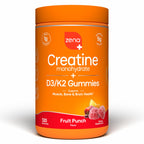 Zena Nutrition Creatine Gummies with D3 & K2, Creatine Monohydrate for Men and Women, Supports Bone, Muscle, & Cognitive Health, Gummy Workout Supplement, Blue Raspberry Flavor, 120ct, 30 Servings