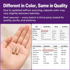 Saffron Supplements 88.5MG with 100% Pure Ingredients, Mood Energy Support