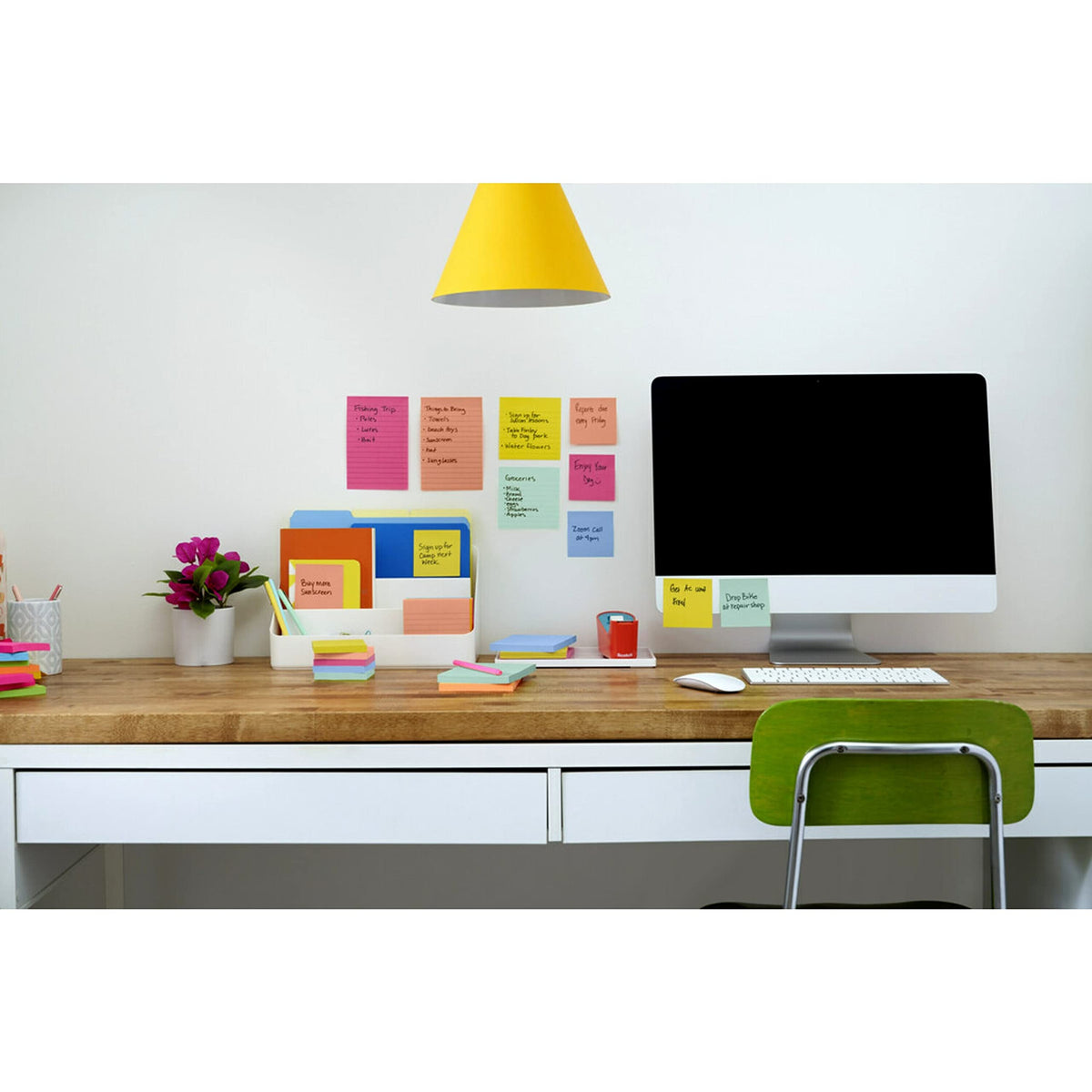 Post-it Super Sticky Notes, 3 x 3 in, Summer Joy, 3 Pads, 45 Sheets/Pad