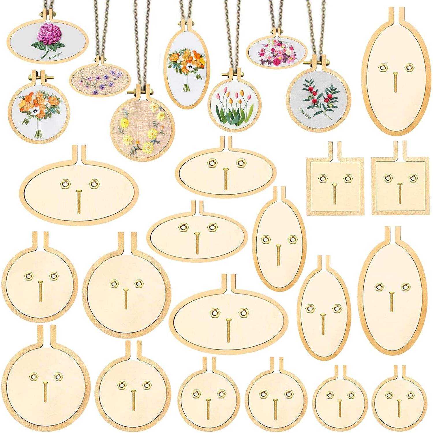 Buy now ZOCONE 10 Pack Mini Embroidery Hoops - Small Round & Oval Wood Hoops for DIY Embroidery Projects 18 Pack Round+Oval Hoops at indiglob india
