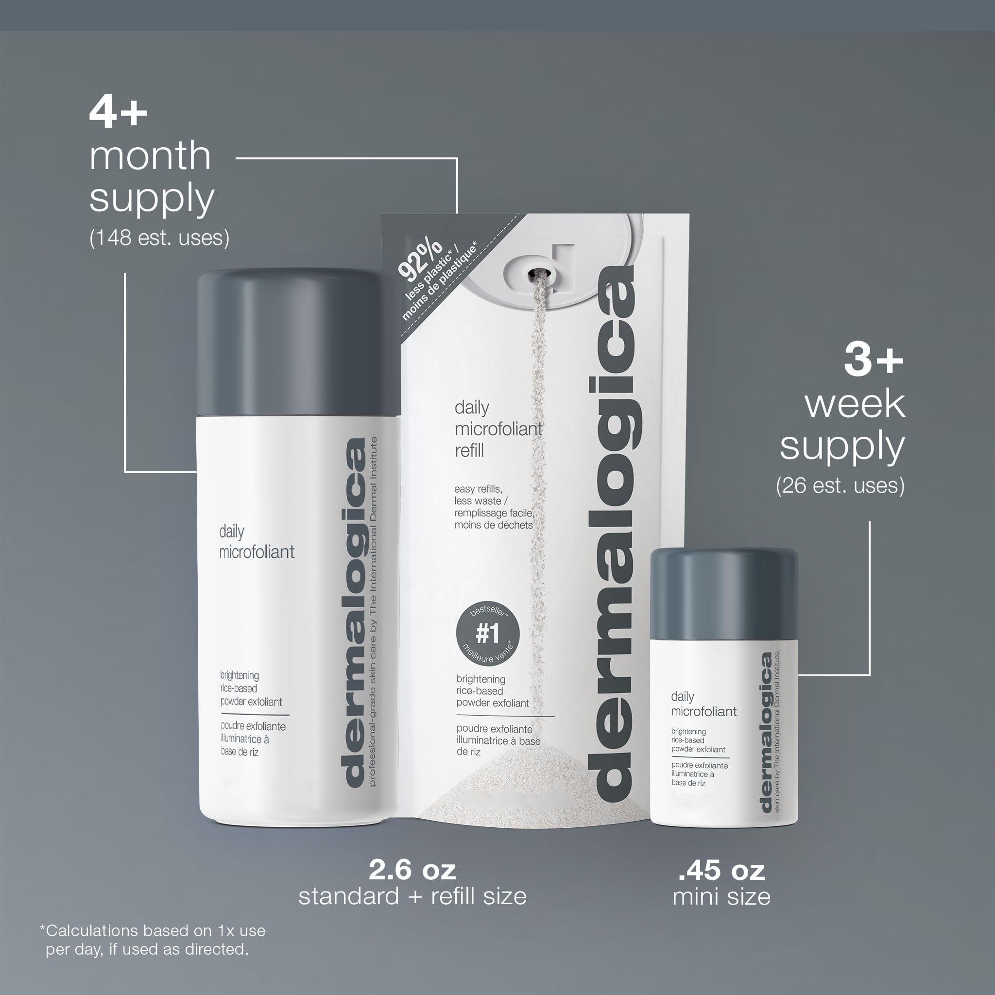 Dermalogica Daily Microfoliant, Brightening Face Exfoliator Powder | Brightens and Smooths Dull, Uneven Skin, Rice Powder Exfoliator with Papaya Enzyme, Salicylic Acid, and Rice Bran