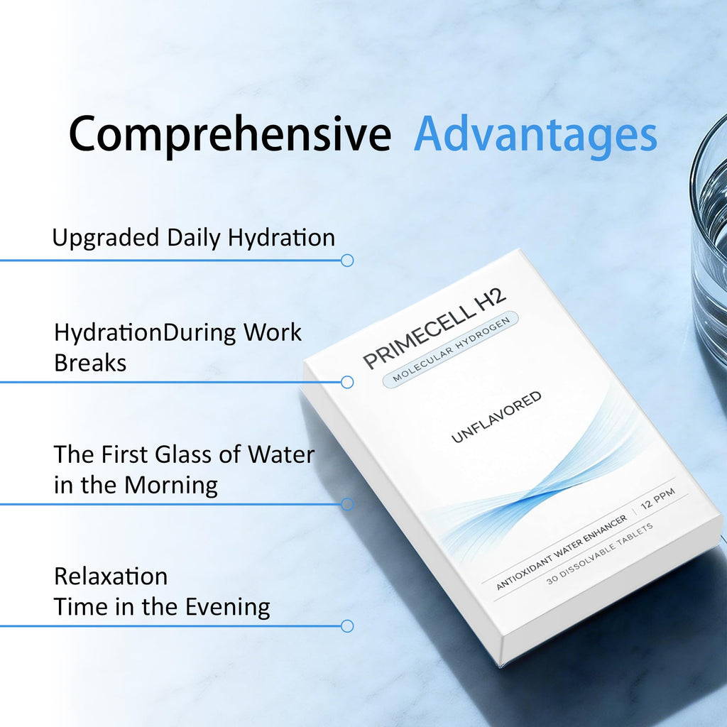 PrimeCell H2 Molecular Hydrogen Water Tablets with Magnesium – Antioxidant & Cellular Health Support, 30 Tablets