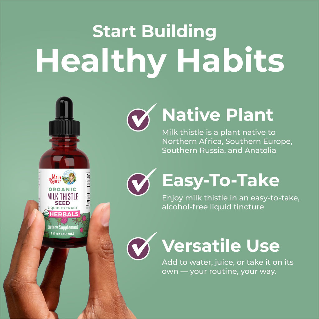 MARYRUTH'S USDA Organic Milk Thistle Seed Liquid Extract Drops, 1 fl oz
