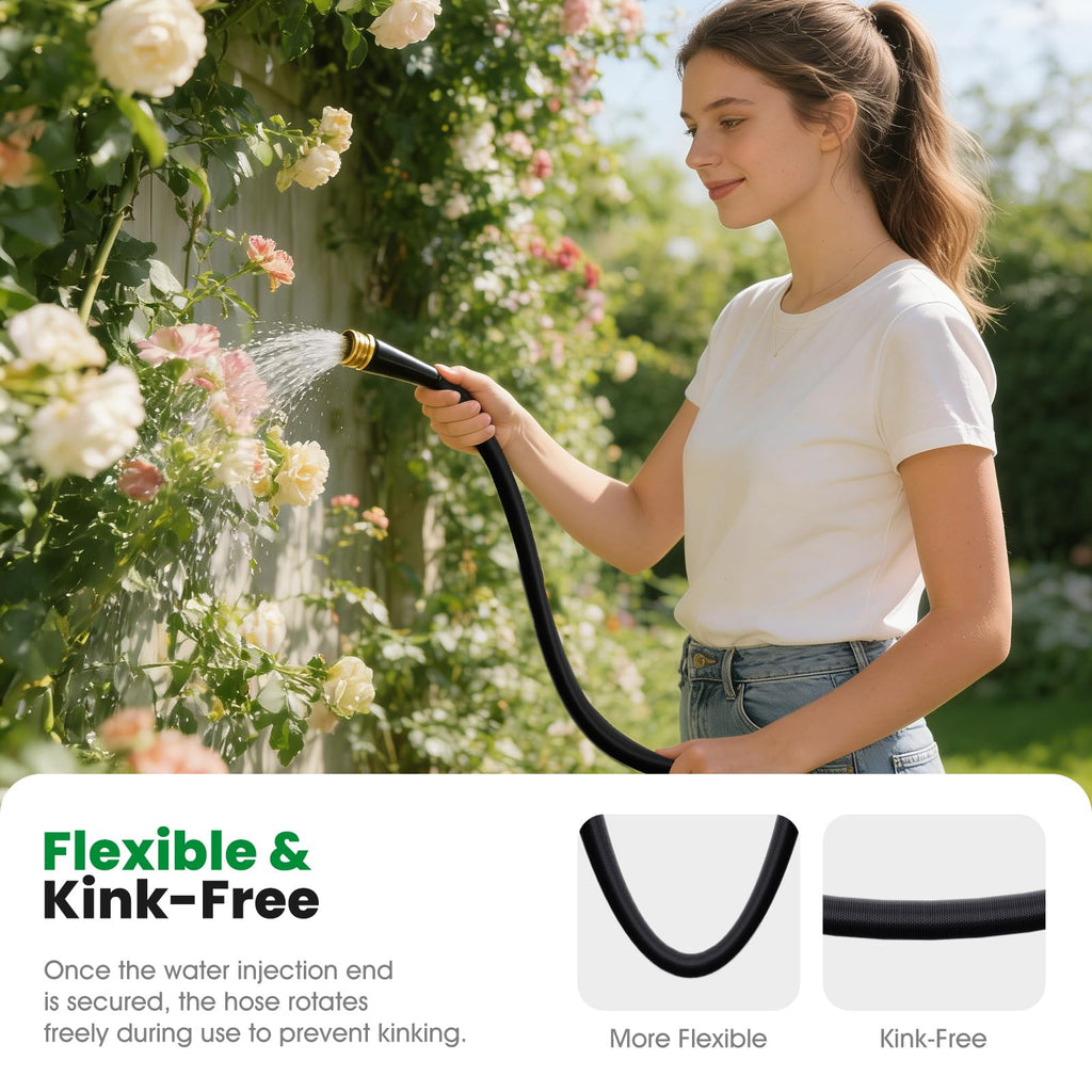 Garden Hose 50FT, Non-Expanding Water Hose Ultra Lightweight