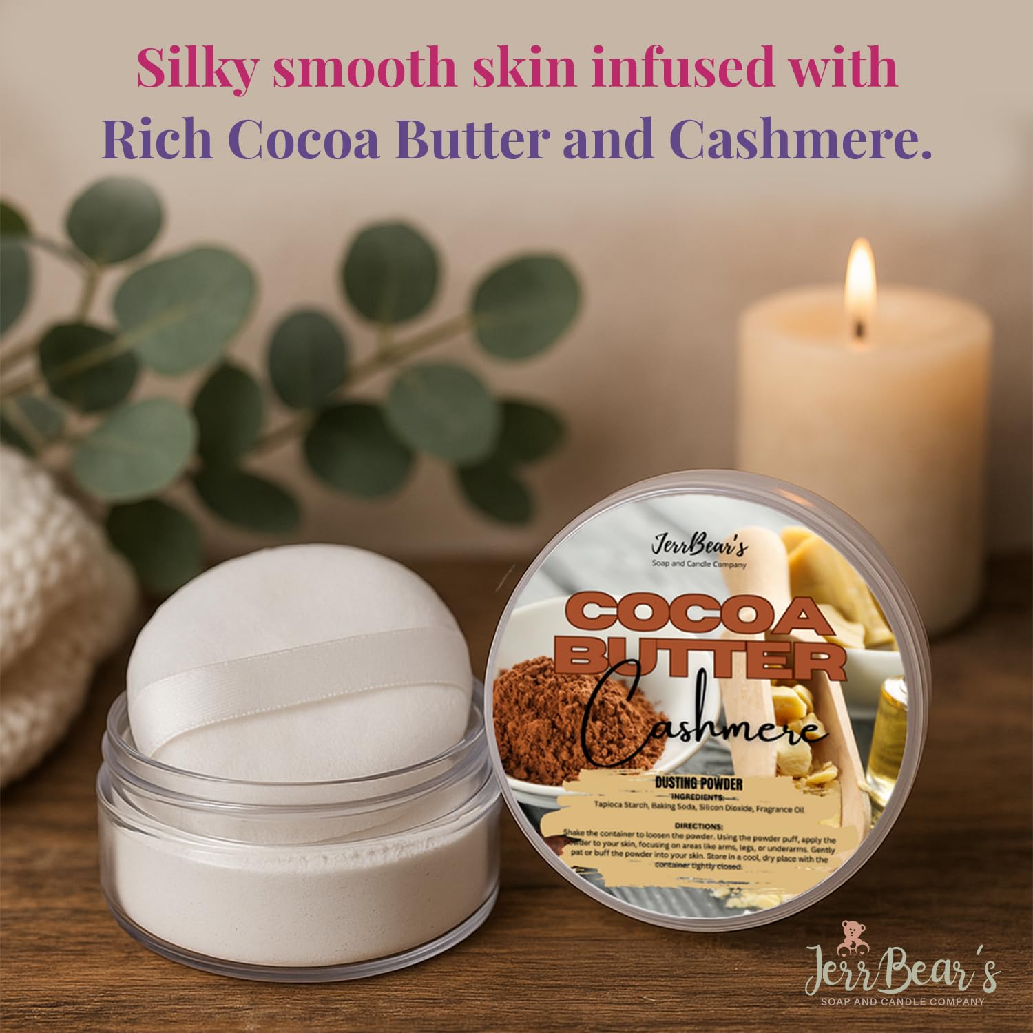 Experience silky smooth skin with this authentic Pink Sugar Cashmere Dusting Powder infused with rich cocoa butter.