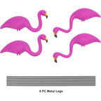 Buy now GIFTEXPRESS Pink Flamingos Yard Decorations - 4 Pack Small 14" Tall Plastic Flamingo Statue w/Metal Stakes - Lawn Ornaments & Garden Decor for Outdoor Parties at indiglob india