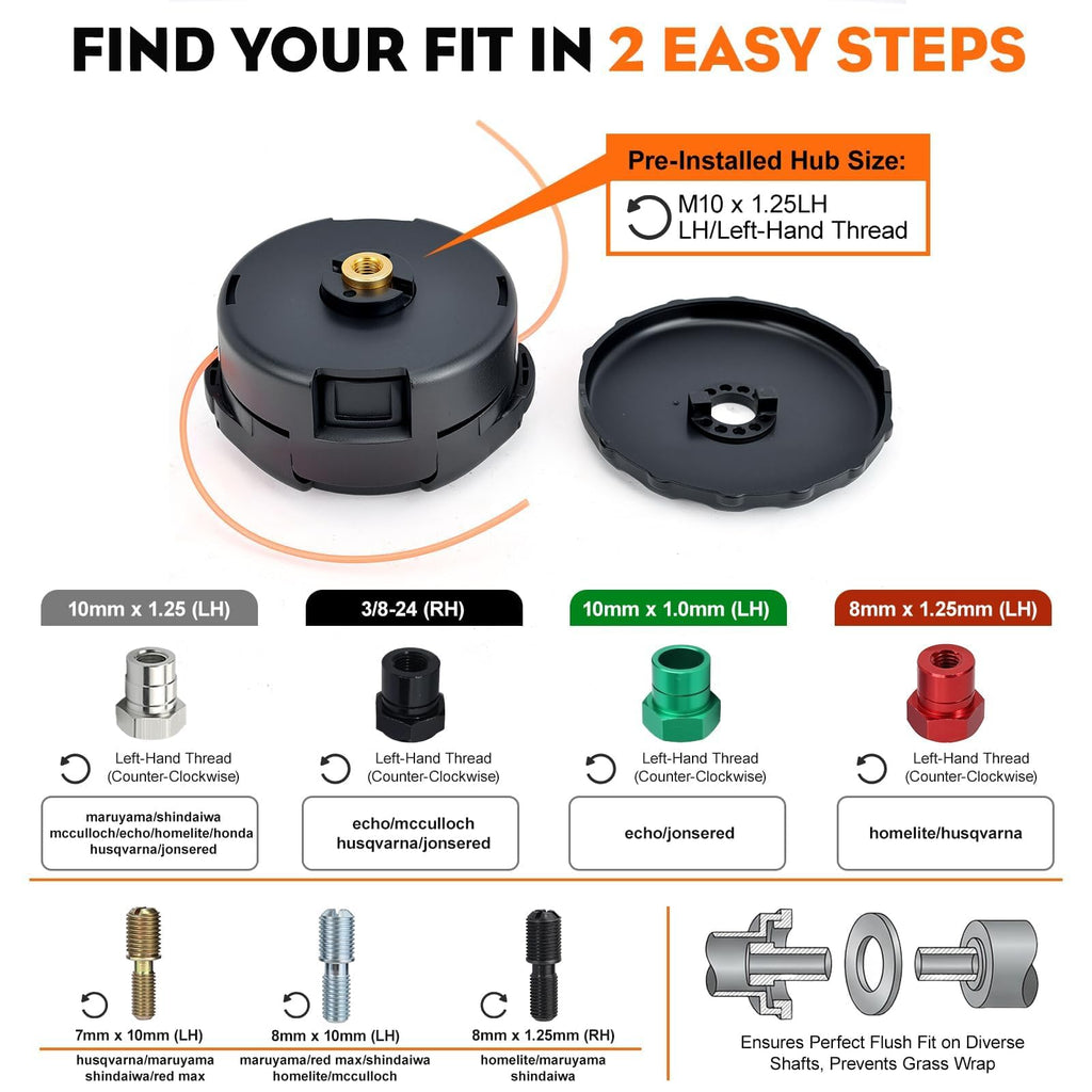 Hipa Speed Feed 400 Trimmer Head for Echo SRM 225 Trimmer Universal Fit