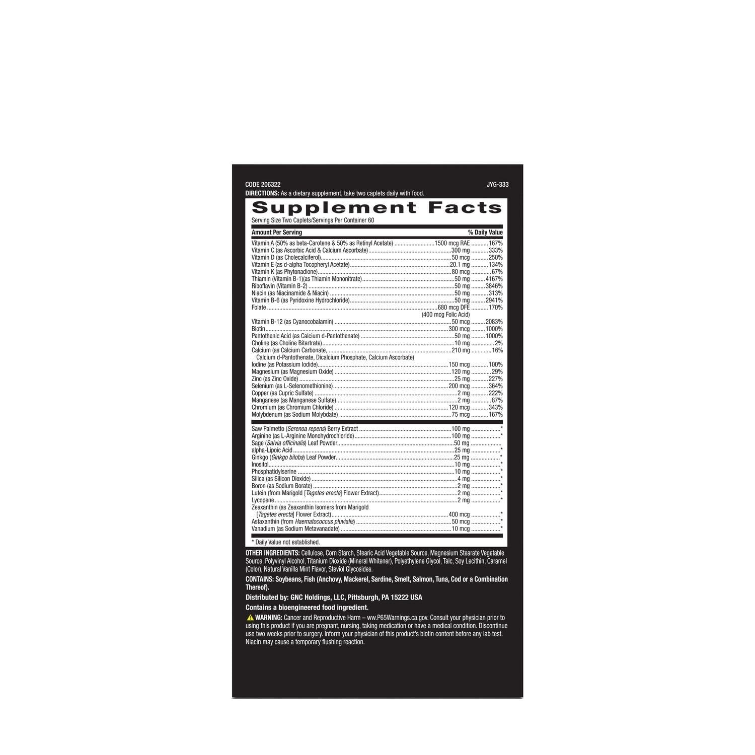 GNC Mega Men 50 Plus Multivitamin for Men | Antioxidants | Heart Health | Prostate and Circulatory Support | 120 Count | Clinically Studied Antioxidant Formula Supports Heart Health, Prostate Health, and Protection Against Free Radicals