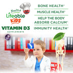 Lifeable Kids Vitamin D Gummies, D3 1000 IU, Vegetarian & Kosher, 90 Count