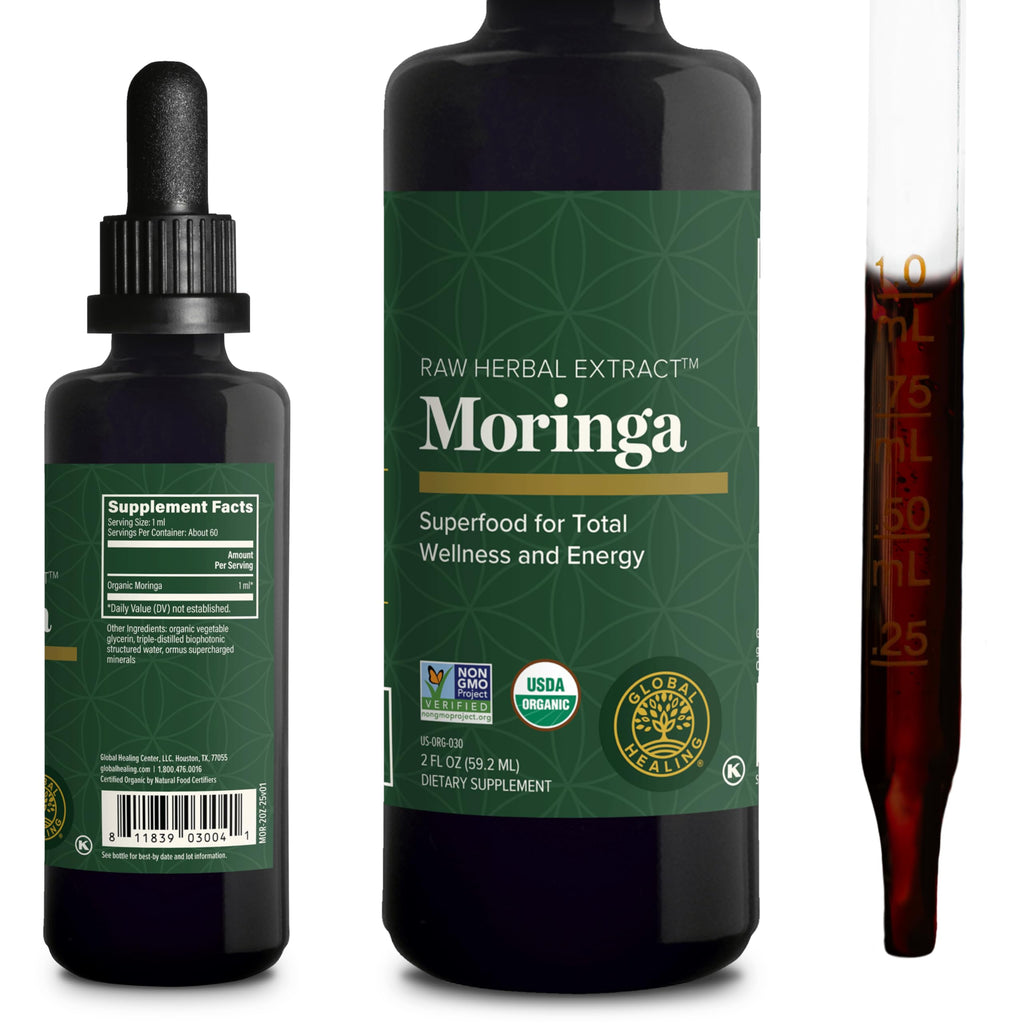Moringa Oleifera Liquid Extract Drops, Organic, Vegan, Max Absorption