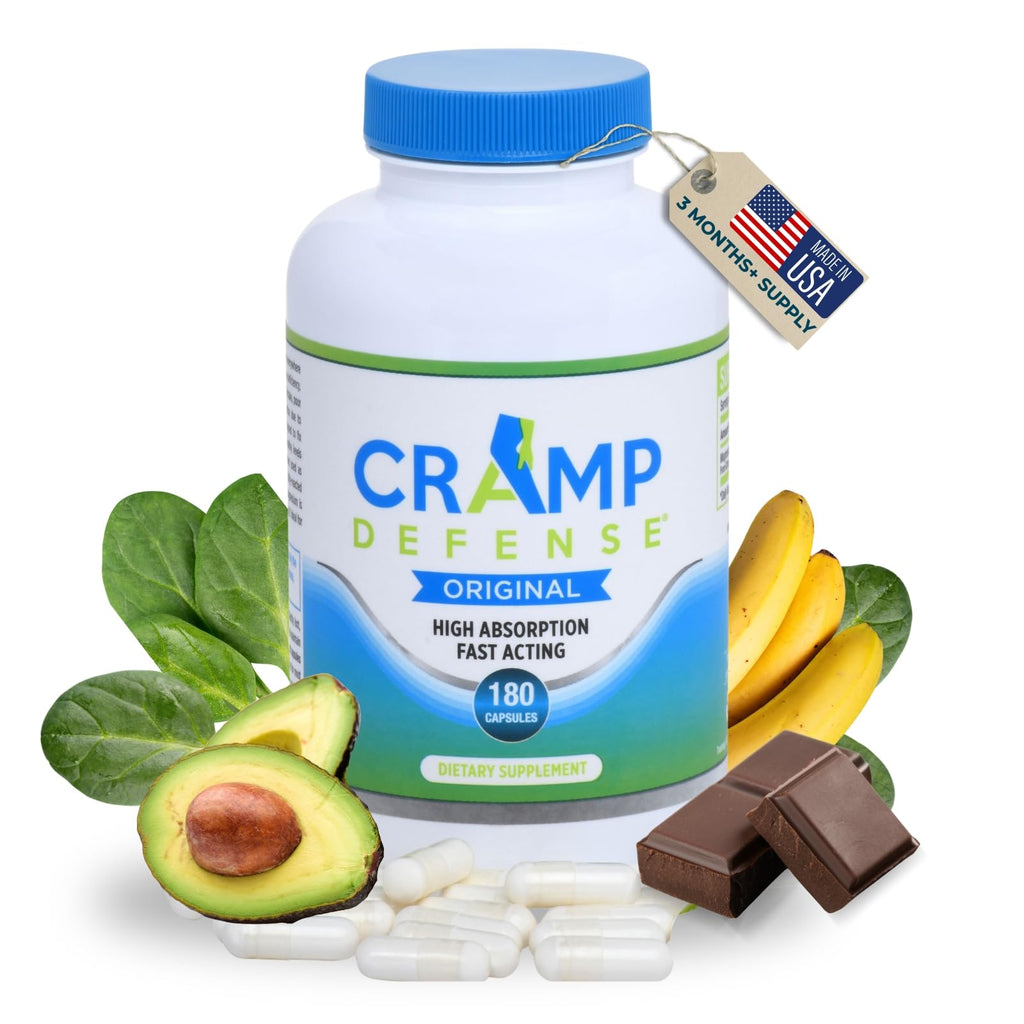 Cramp Defense® Leg Cramps Pills, Organic Magnesium Supplement for Muscles. | High-Absorbing, Non-Laxative, Relief for All Muscle Cramps, Day and Night. 3-6 Month Supply, Made in USA.