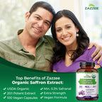 Zazzee USDA Organic Saffron 20:1 Extract, 88.5 mg, 0.3% Safranal, Vegan