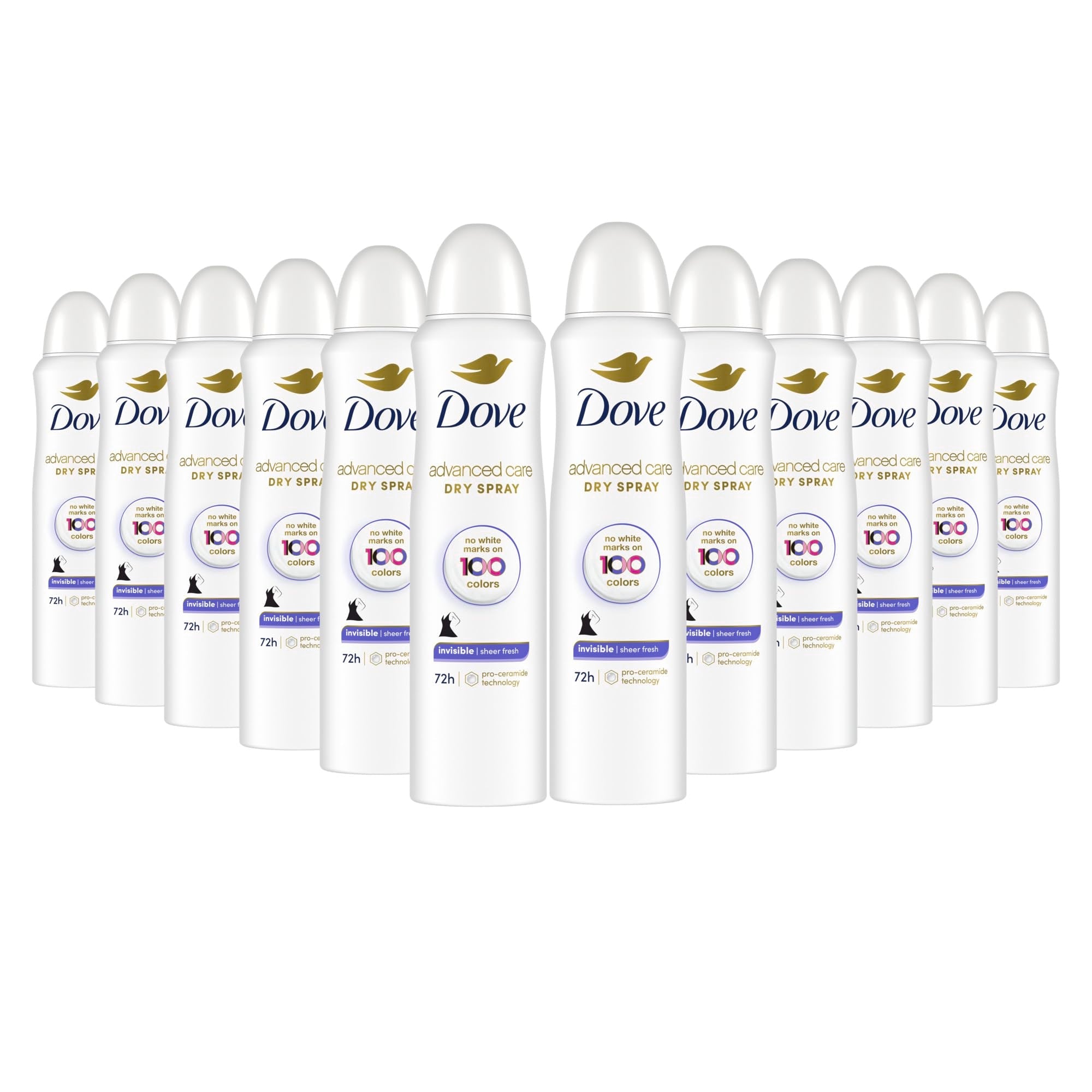 Buy now Dove Advanced Care Antiperspirant Deodorant Spray Clear Finish Invisible antiperspirant deodorant tested on 100 colors 72-hour odor and sweat protection with Pro-Ceramide technology 3.8 oz 3.8 Ounce (Pack of 12) Sheer Fresh at indiglob india