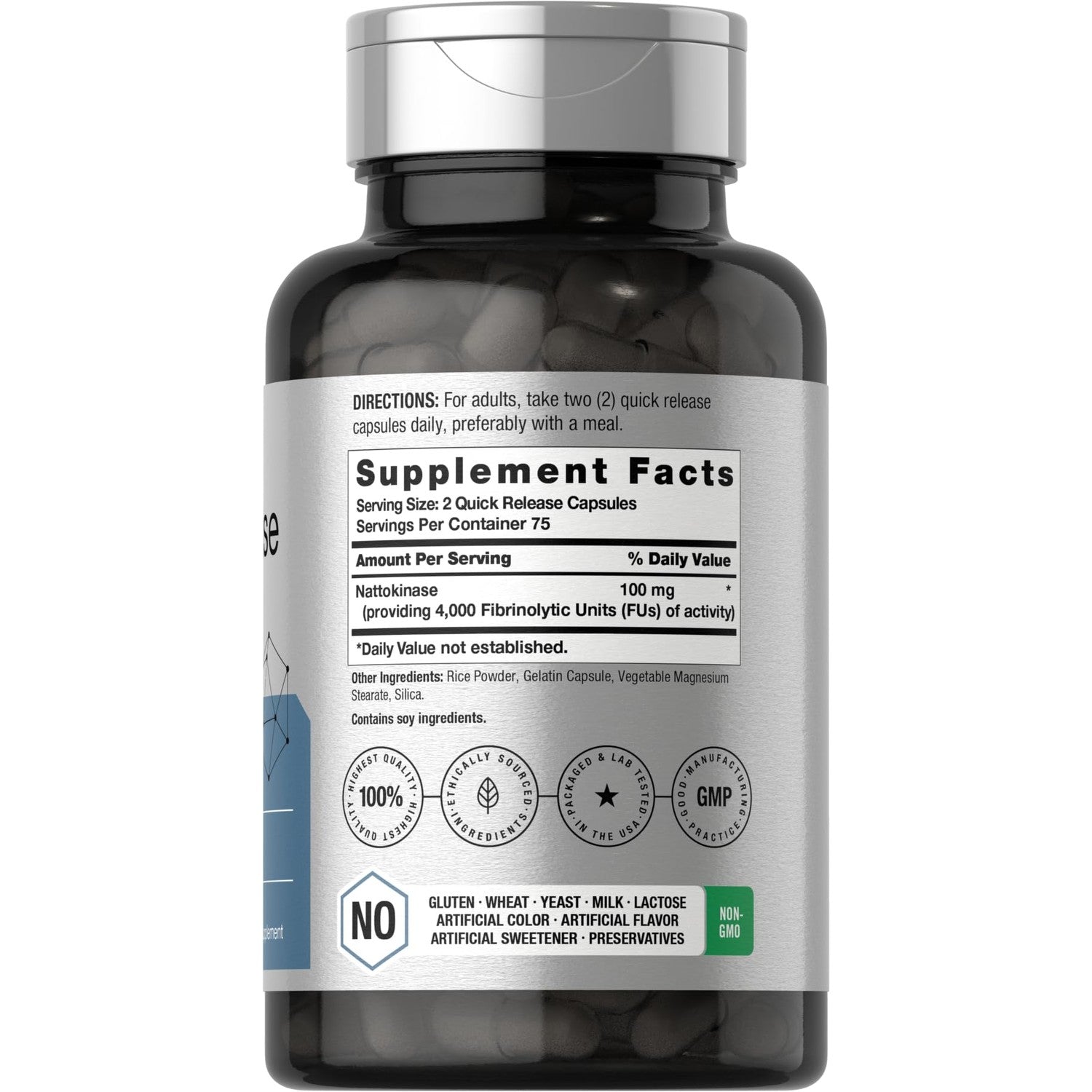 Horbäach Nattokinase Supplement 4000 FU | 150 Capsules | Non-GMO, Gluten Free