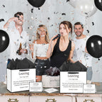 Funny Going Away Gift Bag Black White Farewell Goodbye Christmas Gift Bag with Wrapping Paper Card Sticker Envelope for Coworkers Leaving Gifts Retirement Good Luck We Will Miss You Presents Favors