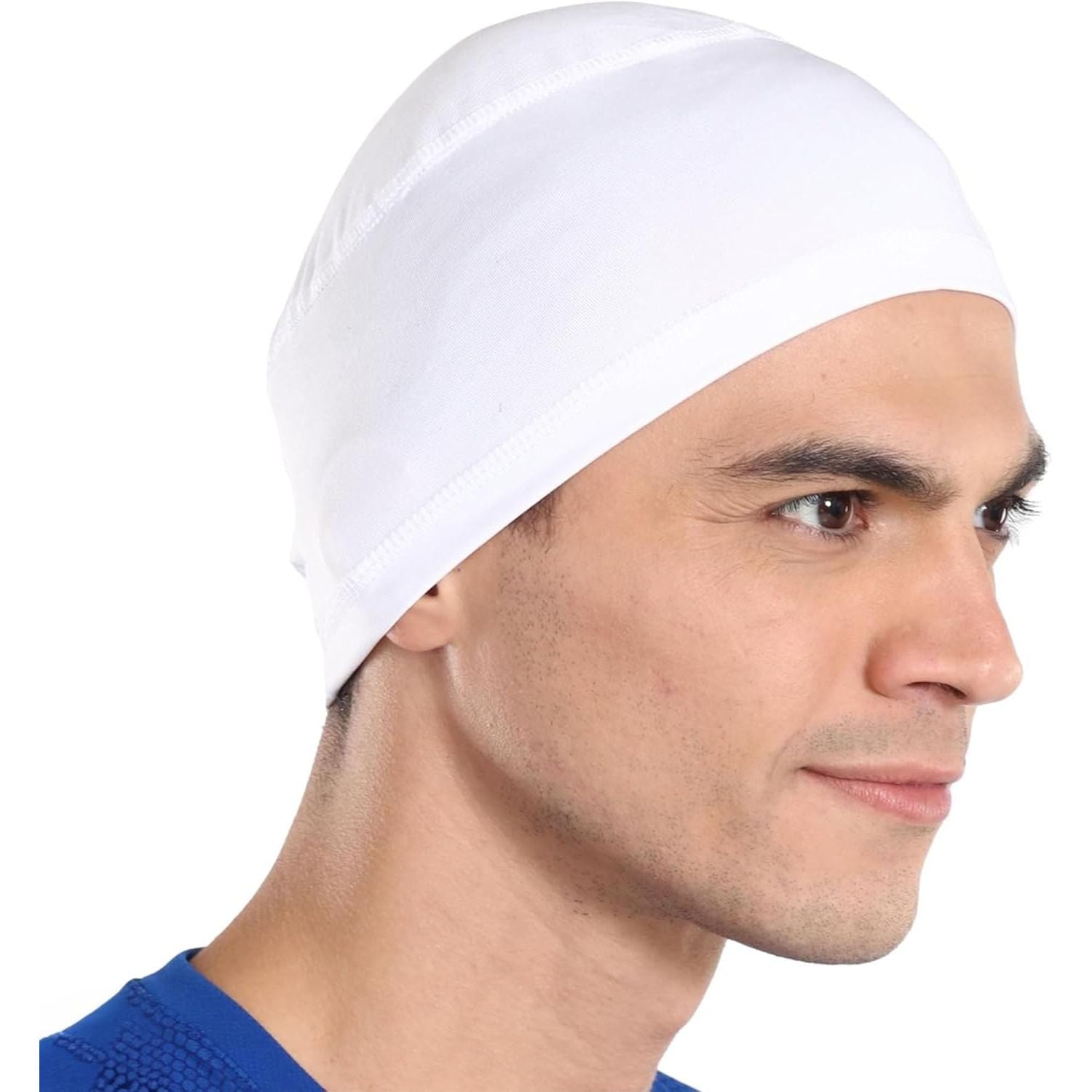 Buy now Cooling Skull Cap for Men - Hard Hat Liner, Cycling Cap, Head Caps for Men, Helmet Liner for Motorcycle One Size White at indiglob india