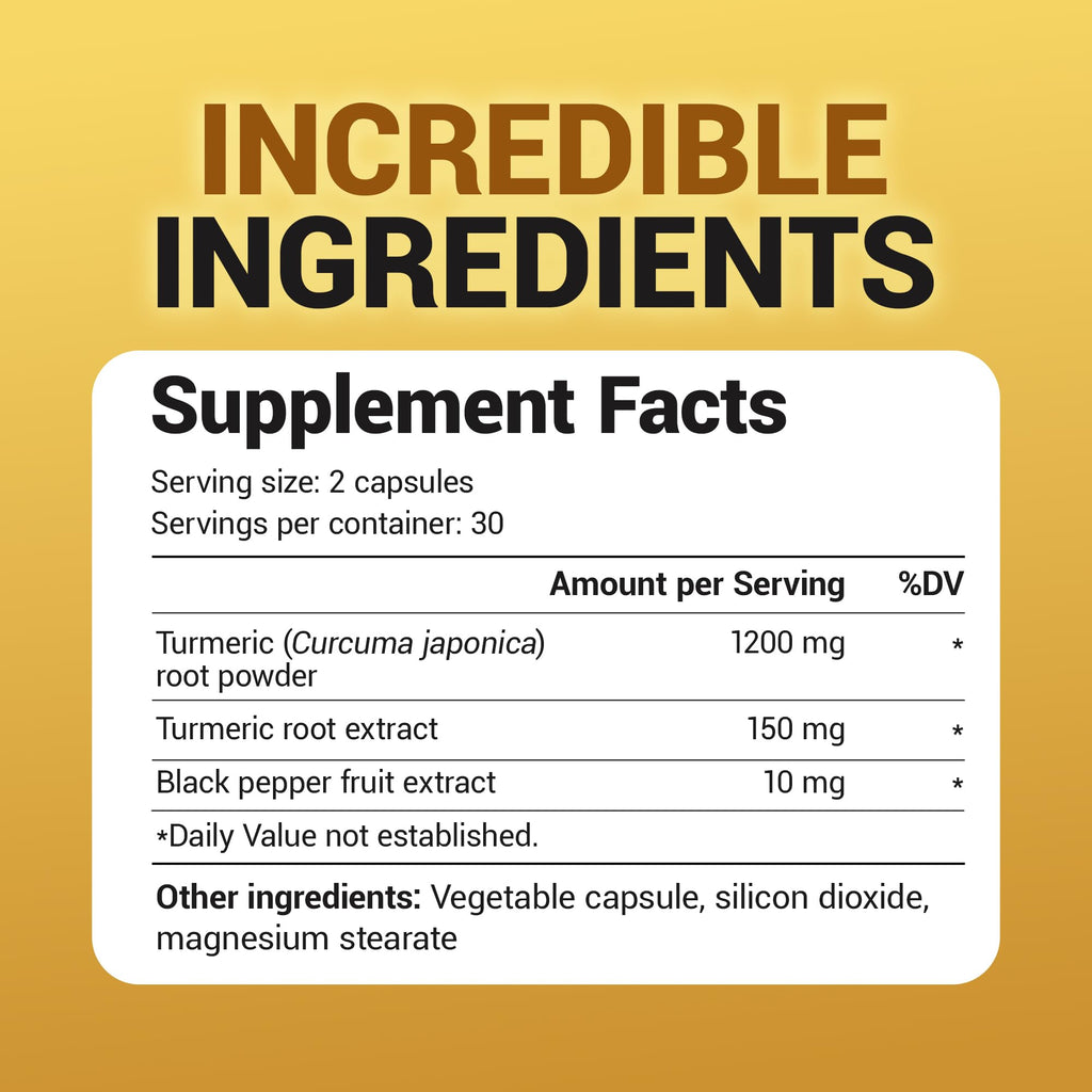 Dr. Berg (Only 2 Per Day) Turmeric Supplement with Black Pepper (BioPerine) - 1350 mg Turmeric Curcumin Supplement with 95% Curcuminoids – Turmeric Curcumin with Black Pepper – 60 Turmeric Capsules
